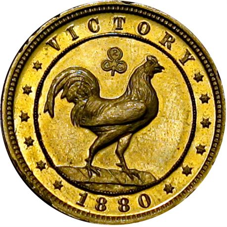 953  -  WSH 1880-5 BR  Raw MS63 Winfield Scott Hancock Political Campaign token