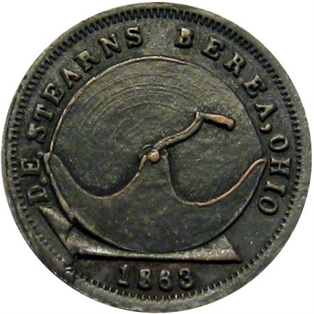 265  -  OH074A-11a R7 Raw EF Berea Ohio Civil War token