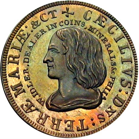 828  -  MILLER PA 217  Raw MS65 Coin Dealer Philadelphia PA Merchant token