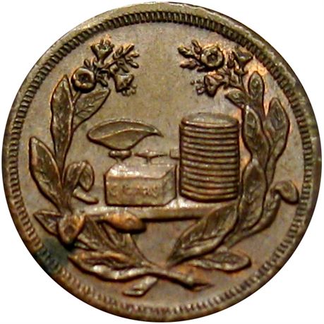 305  -  PA013E-4a R3 Raw MS62 Alleghany City Pennsylvania Civil War token