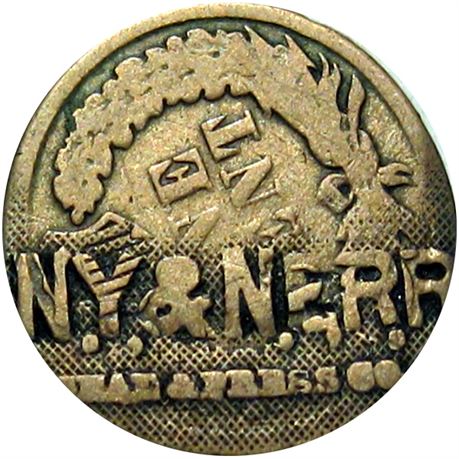 397  -  N. Y. & N. E. R. R. / SEAL & PRESS CO on 1861 Cent with 72  Raw VF