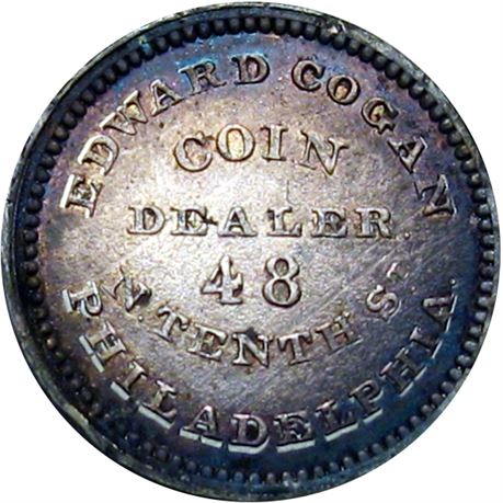 817  -  MILLER PA  99A  Raw AU Coin Dealer Philadelphia PA Merchant token