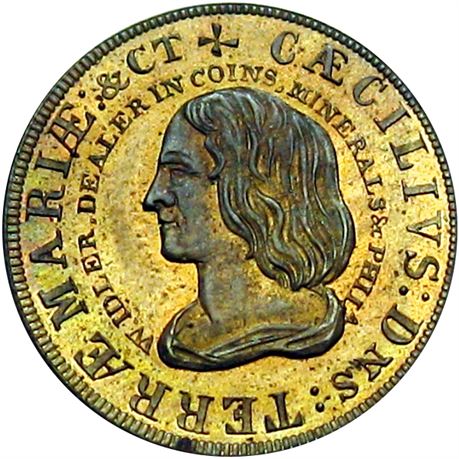 834  -  MILLER PA 228H  Raw MS63 Coin Dealer Philadelphia PA Merchant token