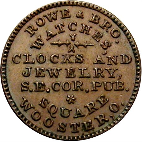 301  -  OH975M-2a R6 Raw AU+ Wooster Ohio Civil War token