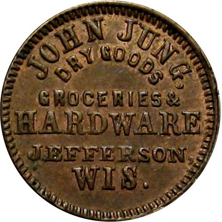322  -  WI310B-1a R6 Raw AU Jefferson Wisconsin Civil War token