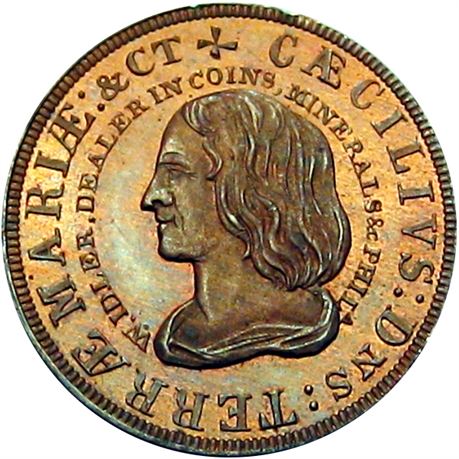 827  -  MILLER PA 217  Raw MS64 Coin Dealer Philadelphia PA Merchant token