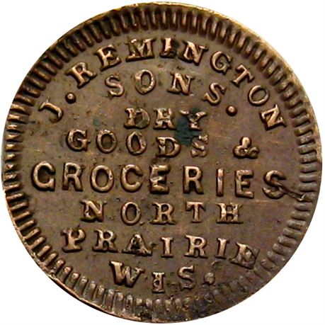 333  -  WI550B-1a R8 Raw EF Details Rare North Prairie Wisconsin Civil War token