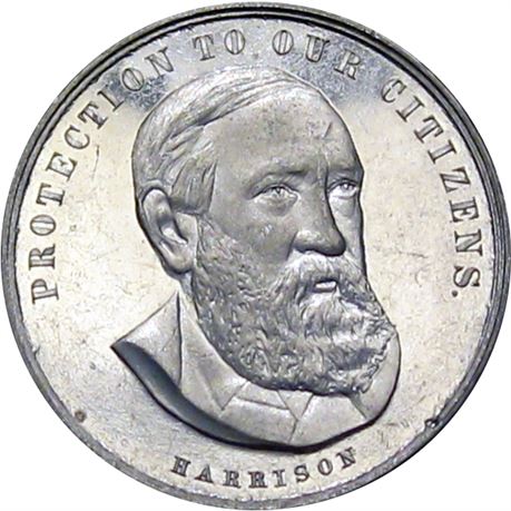 961  -  BH 1892-02 AL  Raw MS63 Benjamin Harrison Political Campaign token