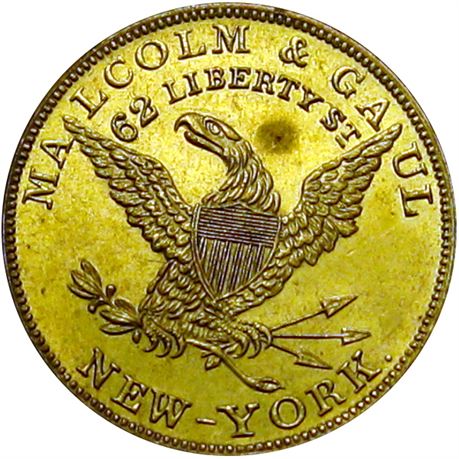 650  -  MILLER NY  516A  Raw MS63 New York City Merchant token