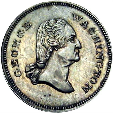 837  -  MILLER PA 229A  Raw MS63 Silver George Washington PA Merchant token