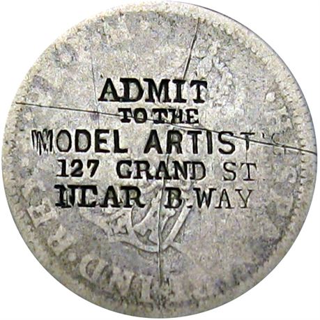 395  -  ADMIT TO THE MODEL ARTIST'S 127 GRAND ST NEAR BWAY  1785 2 Real Raw VF