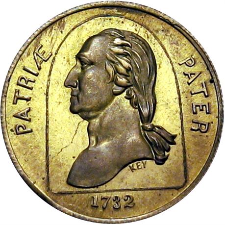 759  -  MILLER NY  973  Raw MS63 George Washington New York City Merchant token