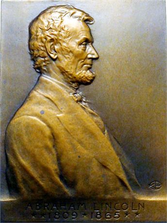 1008  -  Lincoln 1907 Plaque 90x67mm  Raw MS62 Victor David Brenner