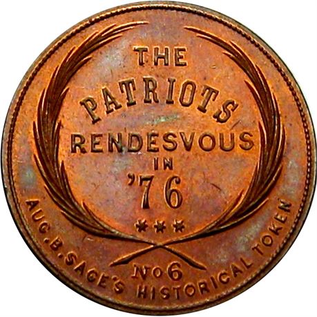 1022  -  Sage's Historical Tokens No.  6a  Raw MS62 Rendesvous Spelling error