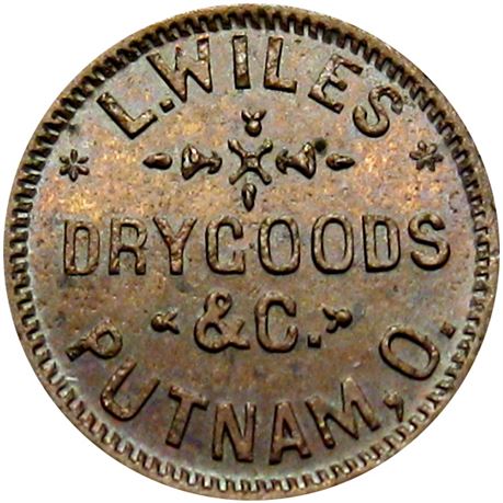 291  -  OH755A-1a R5 Raw AU+ Putnam Ohio Civil War token