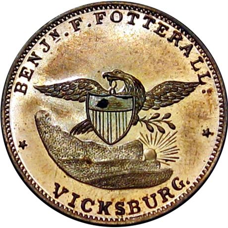 581  -  MILLER MS 3  Raw MS63 Vicksburg Mississippi Merchant token