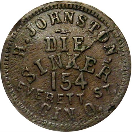 274  -  OH165CE-1a R9 Raw EF Details Rare Cincinnati Ohio Civil War token