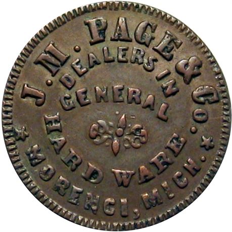 244  -  MI660A-1a R5 Raw EF Morenci Michigan Civil War token