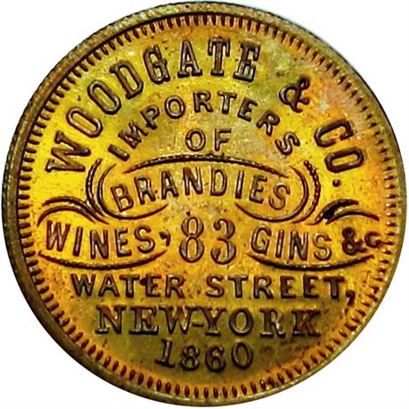 755  -  MILLER NY  970  Raw MS64 New York City Merchant token