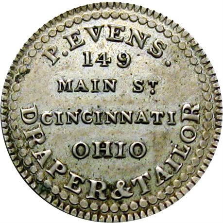 530  -  LOW 312 / HT-375 R6 Raw AU+ Cincinnati Ohio Hard Times token