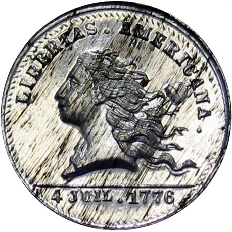 597  -  MILLER NY  268  Raw MS62 Libertas Americana New York City Merchant token