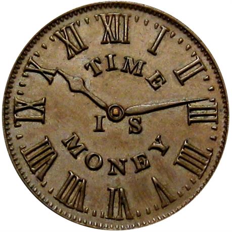510  -  LOW 135 / HT-314 R1 Raw MS62 Time Is Money New York Hard Times token
