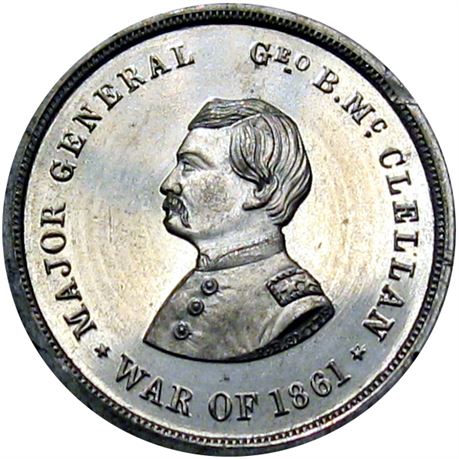 934  -  GMcC 1864-92 WM  Raw MS63 George McClellan Political Campaign token