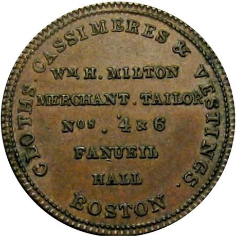 526  -  LOW 265 / HT-163 R1 Raw AU Boston Massachusetts Hard Times token