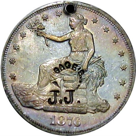 423  -  SAGE'S / J. J. on 1876 Trade Dollar Raw EF
