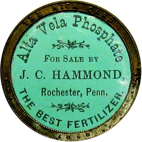 1051  -  1868 Rochester Pennsylvania Bat Fertilizer Shell Card  Raw AU
