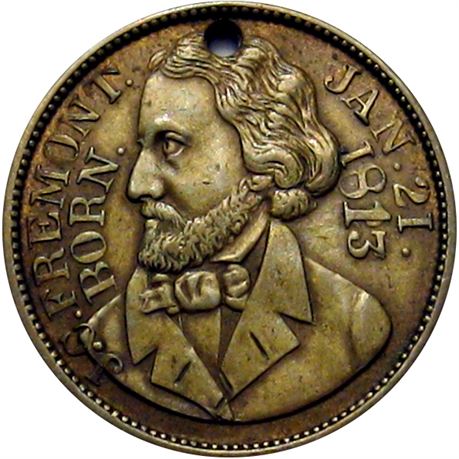 913  -  JF 1856-14 BR  Raw EF John Fremont Political Campaign token