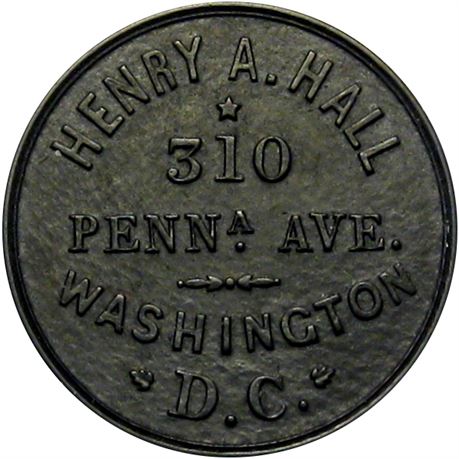 186  -  DC500A-2h R8 Raw AU Details Washington DC Civil War token