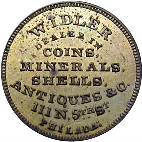 843  -  MILLER PA 230F  Raw MS63 Coin Dealer Philadelphia PA Merchant token