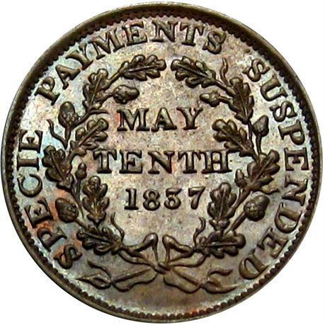 487  -  LOW  67 / HT-68 R1 Raw MS63 Specie Payments 1837 Hard Times token