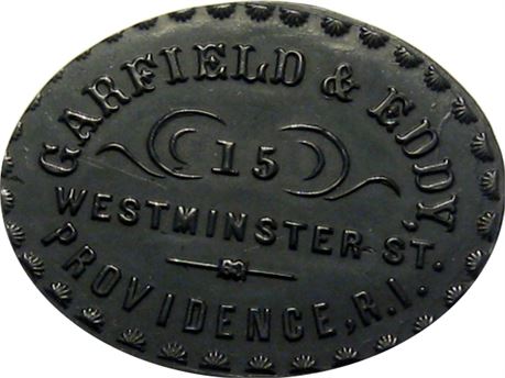 312  -  RI700Da-1h R8 Raw AU Hard Rubber Providence Rhode Island Civil War token