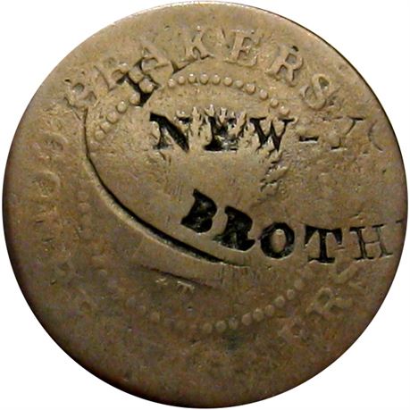 491  -  LOW  87 / HT-347 R7 Raw AG Boutwell Troy New York 1835 Hard Times token