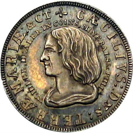 826  -  MILLER PA 216  Raw MS63 Silver Coin Dealer Philadelphia Merchant token