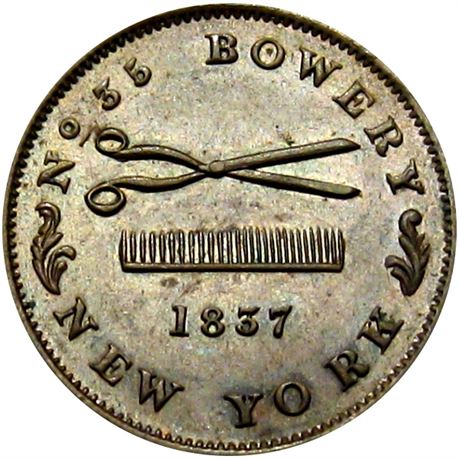 506  -  LOW 127 / HT-304 R2 Raw MS62 Comb New York City Hard Times token