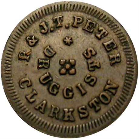 225  -  MI180B-1a1 R9 Raw EF+ Clarkston Michigan Civil War token