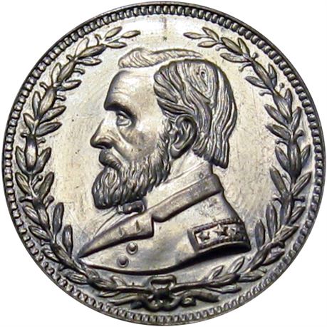 943  -  USG 1868-47 Slvd BR Shell  Raw MS64 U. S. Grant Political Campaign token