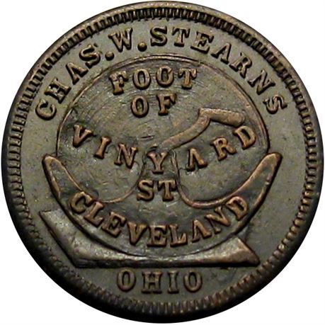 279  -  OH175O-1a1 R8 Raw EF Cleveland Ohio Civil War token
