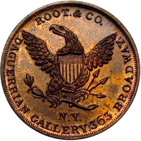 686  -  MILLER NY  731  Raw MS64 Daguerreotype New York City Merchant token