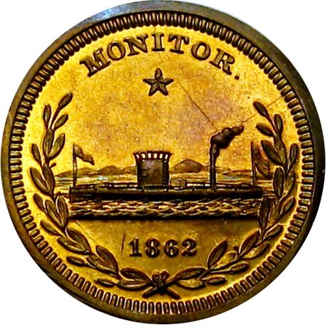 931  -  GMcC 1864-22B BR  Raw MS62 George McClellan Political Campaign token