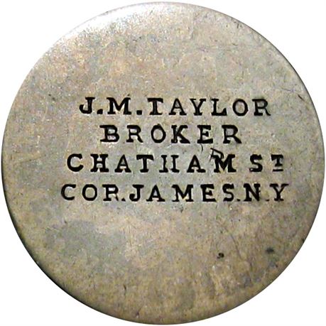 435  -  J. M. TAYLOR BROKER CHATHAM St COR. JAMES. N.Y. on 1787 Two Real Raw EF