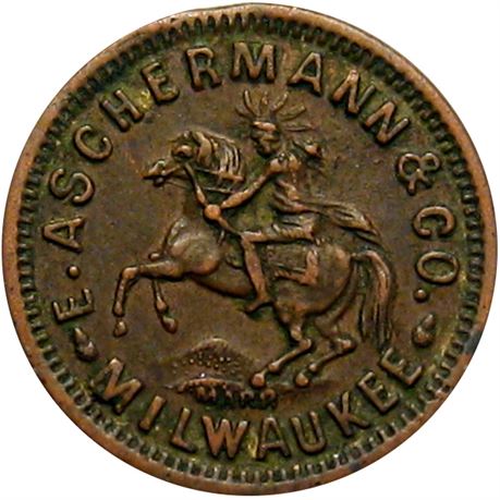 326  -  WI510 A-1a R4 Raw VF+ Cigar Indian Milwaukee Wisconsin Civil War token