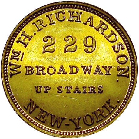 682  -  MILLER NY  657A  Raw MS63 New York City Merchant token