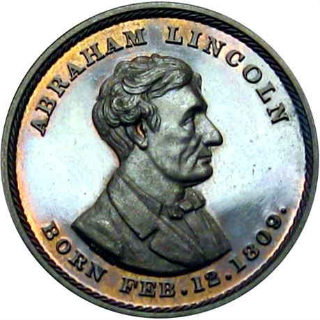 916  -  AL 1860-38 CU  Raw MS63 Abraham Lincoln Political Campaign token