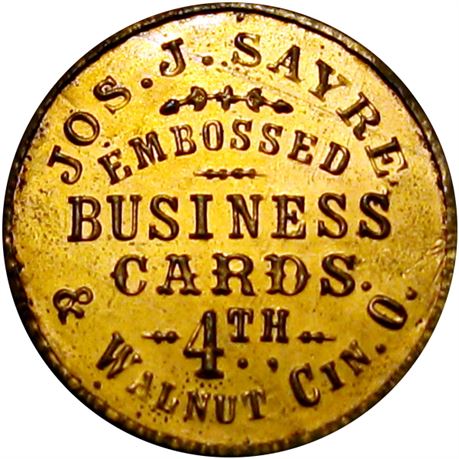 1045  -  Cincinnati Ohio Die Sinker Shell Card Sayre  Raw MS63