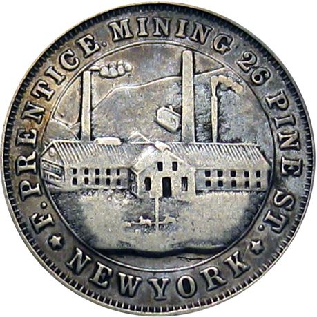 678  -  MILLER NY  644A  Raw VF Silver New York City Merchant token