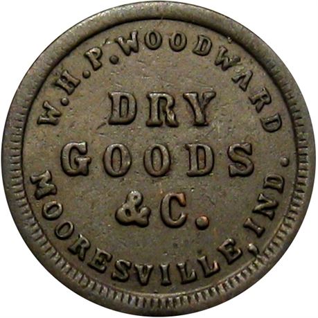 206  -  IN640A-1a R6 Raw VF Mooresville Indiana Civil War token